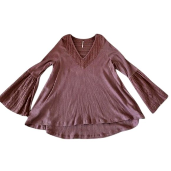 Free People Parisian Nights Top w Bell Sleeves - Picture 8 of 9